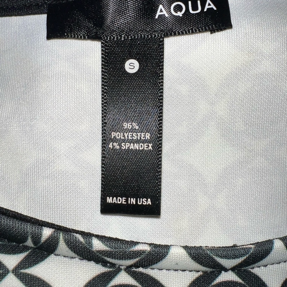 Aqua pretty print sleeveless dress, floral and checks, S. - Picture 4 of 4